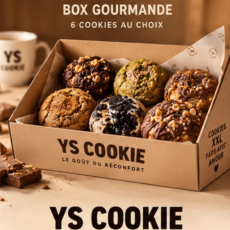 Box gourmande de 6 cookies artisanaux XXL YS COOKIE