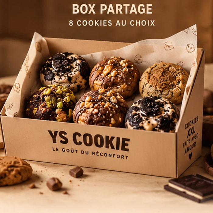 Box partage de 8 cookies artisanaux XXL YS COOKIE